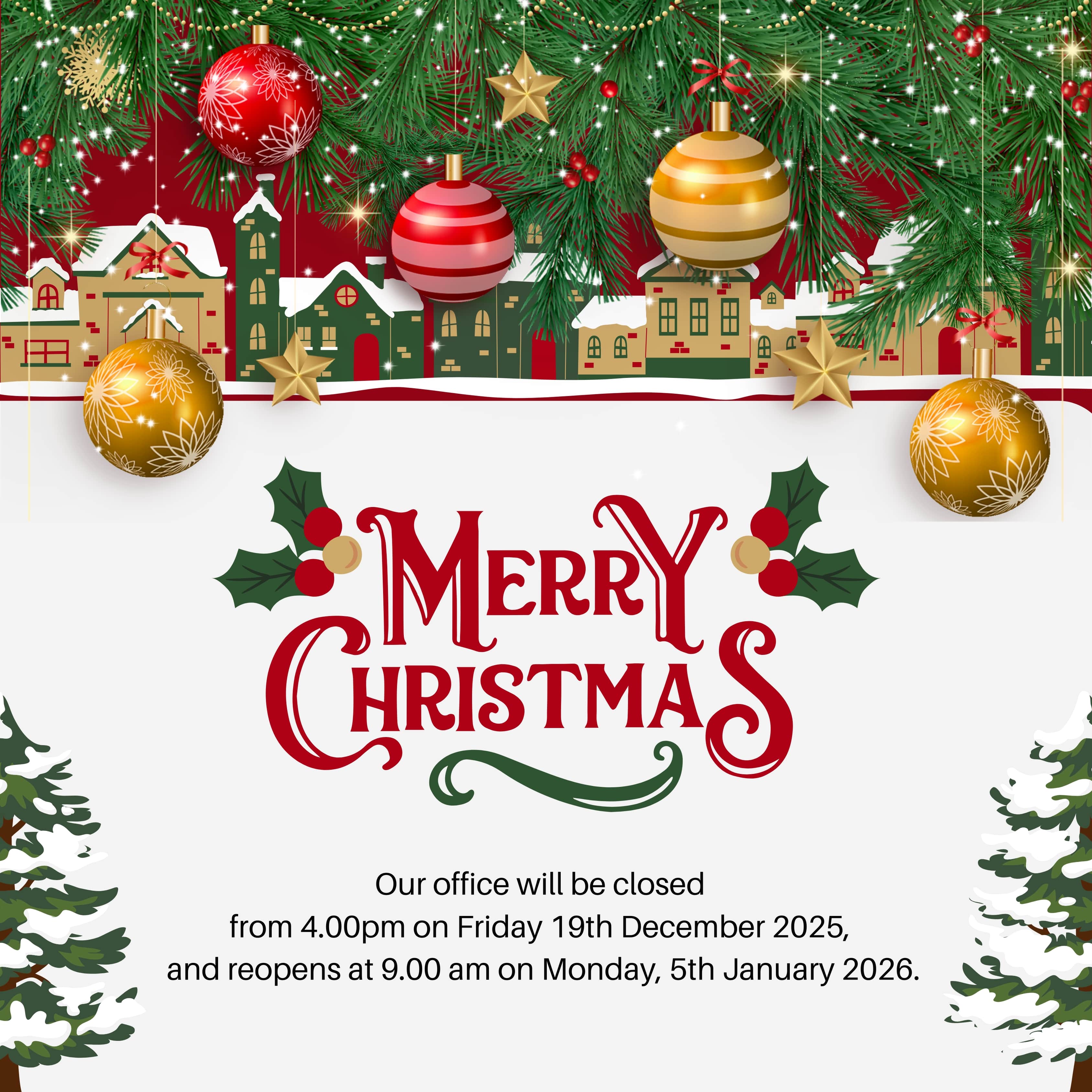 Uno Property Management Christmas Holiday Notice